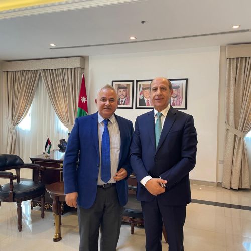 لقاء الدكتور محمد الرحاحلة   مقرر المؤتمر اليوم الاحد مع سعادة الاستاذ زيد مفلح اللوزي سفير المملكة 