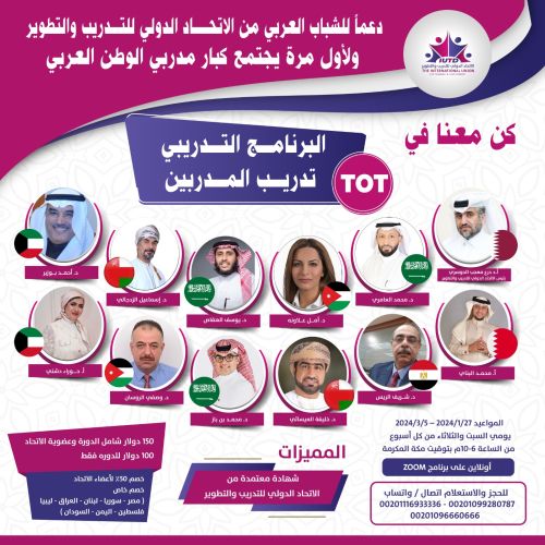الاتحاد الدولي للتدريب والتطوير يقدم البرنامج التدريبي ( تدريب المدربين TOT) 
