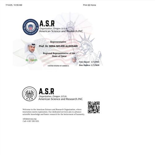 يتقدم الاتحاد الدولي للتدريب والتطوير بالتهنئة للاستاذ دكتور درع معجب الدوسري رئيس مجلس الإدارة 